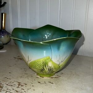 Made In South Africa Mustardseed And Moonshine Blue Green And White Nut Bowl